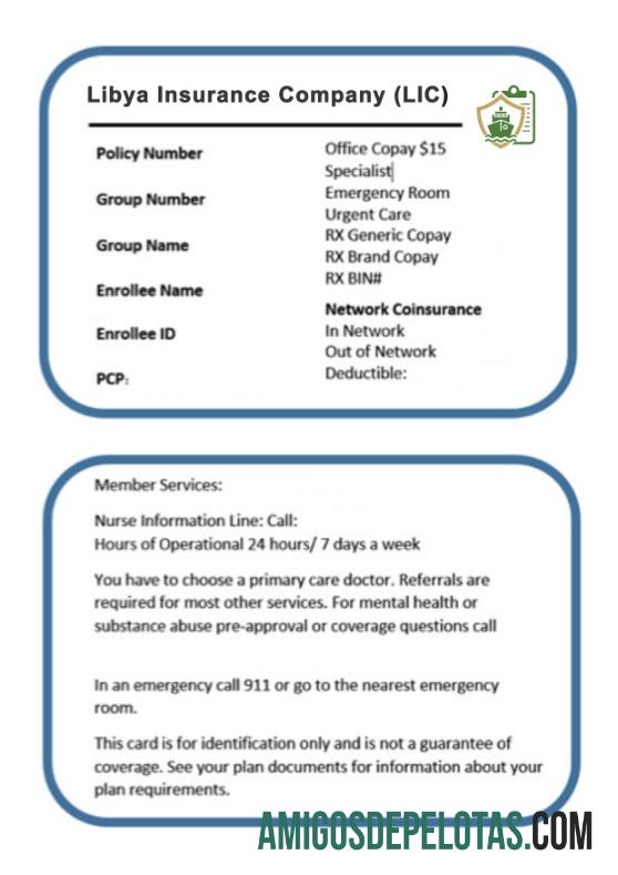 Cartão de seguro saúde da Líbia baixar para verificação